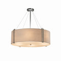 Justice Design Group Textile Reveal 36 Inch Brushed Nickel Pendant Cream Shade