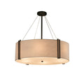 Justice Design Group Textile Reveal 36 Inch Dark Bronze Pendant Cream Shade