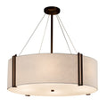 Justice Design Group Textile Reveal 36 Inch Dark Bronze Drum Pendant White Shade