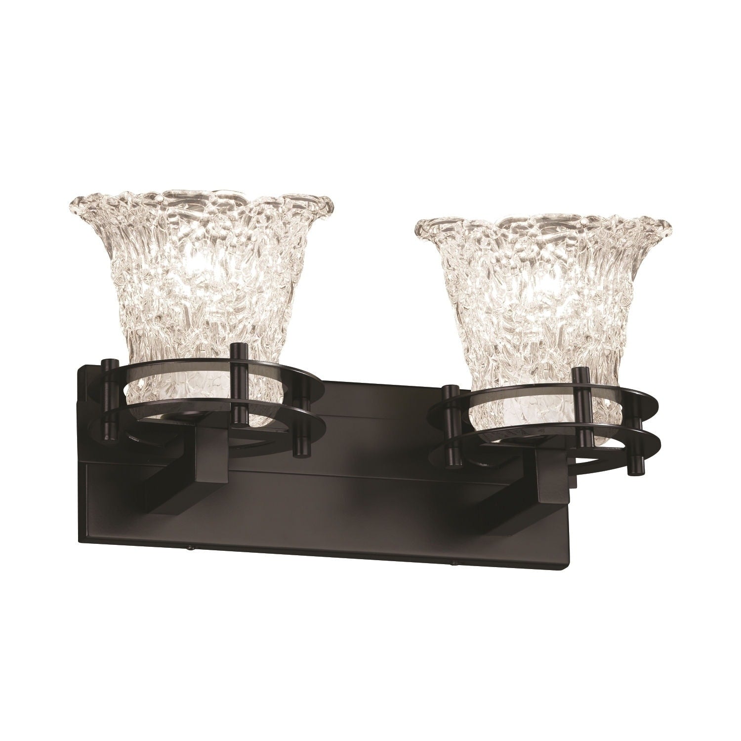 Justice Design Group Veneto Luce 2 Light Bath Bar Black