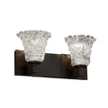Justice Design Group Veneto Luce Modular 2 Light Dark Bronze Bath Bar Lace Round Flared Shade
