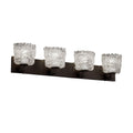 Justice Design Group Veneto Luce Modular 4 Light Dark Bronze Bath Bar Lace Oval Shade