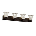 Justice Design Group Veneto Luce Modular 4 Light Dark Bronze Bath Bar Lace Round Flared Shade
