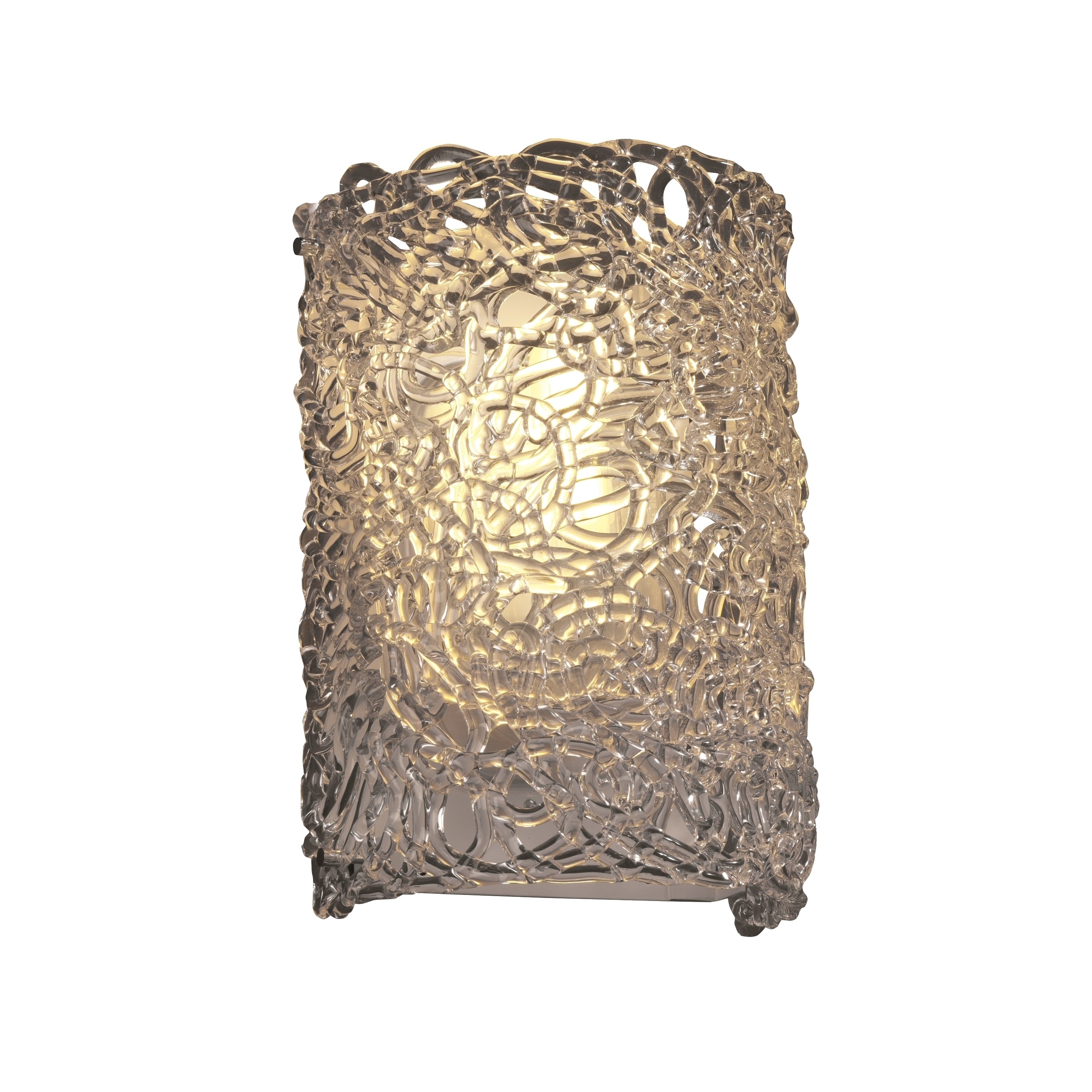 Justice Design Group Veneto Luce Finials 2 Light Polished Chrome Ada Wall Sconce Lace Shade