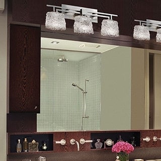 Justice Design Group Veneto Luce Aero 3 Light Brushed Nickel Bath Bar Lace Oval Shade