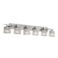 Justice Design Group Veneto Luce Aero 6 Light Brushed Nickel Bath Bar Lace Oval Shade