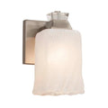 Justice Design Group Veneto Luce Ardent 1 Light Brushed Nickel Wall Sconce White Frosted Cylinder W Rippled Rim Shade