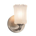 Justice Design Group Veneto Luce Bronx 1 Light Brushed Nickel Wall Sconce Whitewash Square W Rippled Rim Shade