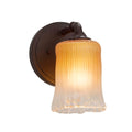 Justice Design Group Veneto Luce Bronx 1 Light Dark Bronze Wall Sconce Gold With Clear Rim Cylinder W Rippled Rim Shade