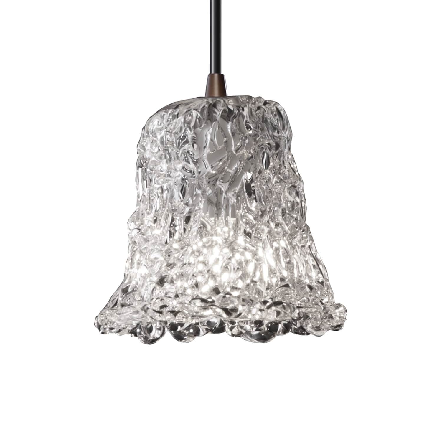 Justice Design Group Veneto Luce Dark Bronze Mini Pendant Lace Shade
