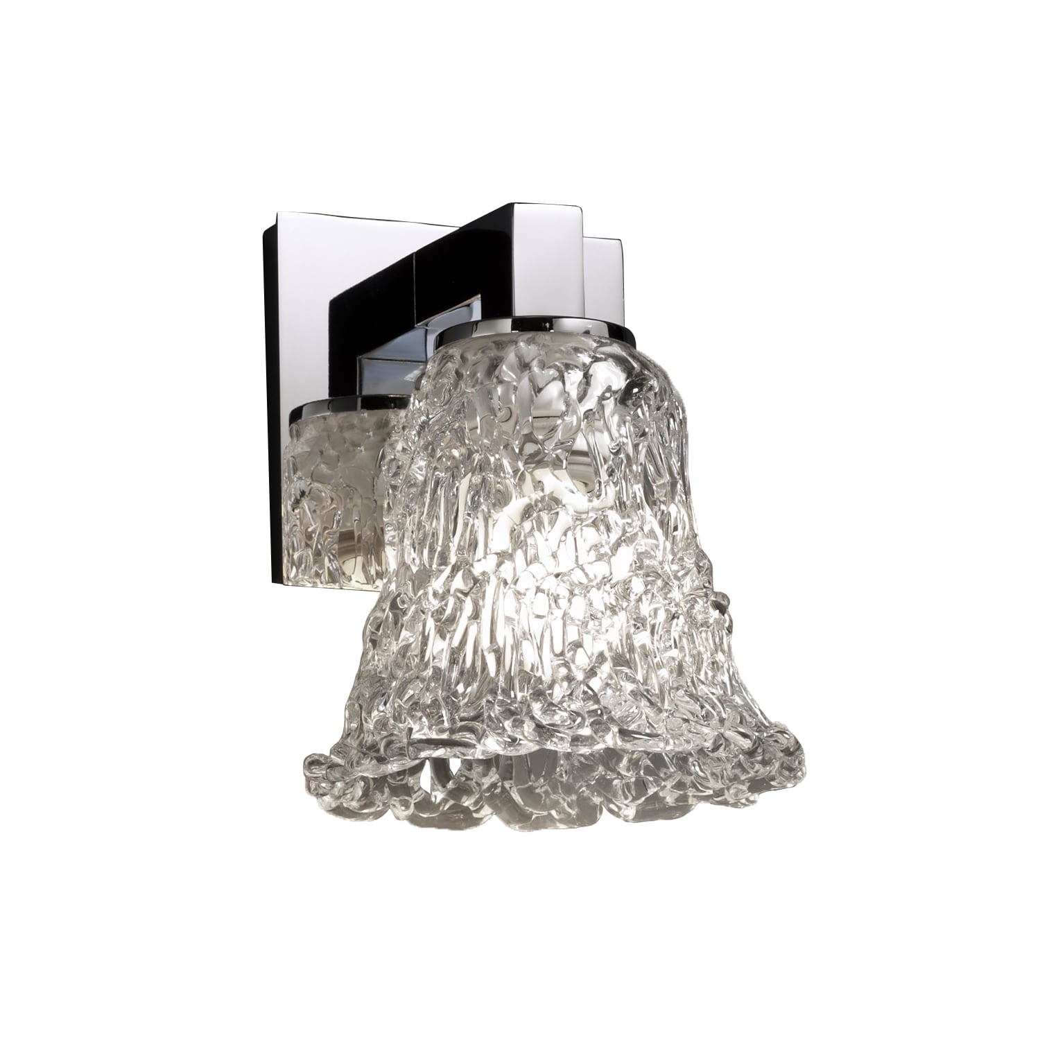 Justice Design Group Veneto Luce Modular 1 Light Polished Chrome Wall Sconce Lace Round Flared Shade