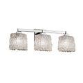 Justice Design Group Veneto Luce Regency 3 Light Polished Chrome Bath Bar Lace Oval Shade