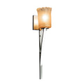 Justice Design Group Veneto Luce Sabre 1 Light Polished Chrome Wall Sconce Gold With Clear Rim Cylinder Rippled Rim Shade