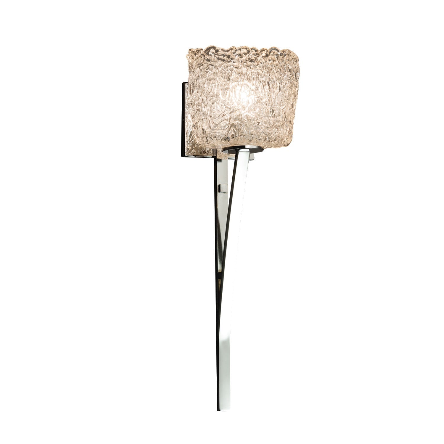 Justice Design Group Veneto Luce Sabre 1 Light Polished Chrome Wall Sconce Lace Oval Shade