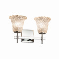 Justice Design Group Veneto Luce Union 2 Light Polished Chrome Bath Bar Lace Round Flared Shade