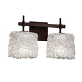 Justice Design Group Veneto Luce Union 2 Light Dark Bronze Bath Bar Lace Oval Shade