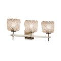 Justice Design Group Veneto Luce Union 3 Light Brushed Nickel Bath Bar Lace Oval Shade