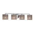 Justice Design Group Wire Glass Bronx 4 Light Polished Chrome Bath Bar Grid With Clear Bubbles Oval Shade