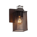 Justice Design Group Wire Mesh Ardent 1 Light Dark Bronze Wall Sconce Wire Mesh Square W Flat Rim Shade