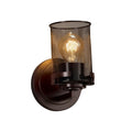 Justice Design Group Wire Mesh Atlas 1 Light Dark Bronze Wall Sconce Cylinder Flat Rim Shade