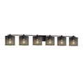 Justice Design Group Wire Mesh Era 6 Light Dark Bronze Bath Bar Wire Mesh Oval Shade