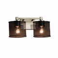 Justice Design Group Wire Mesh Tetra 2 Light Brushed Nickel Bath Bar Wire Mesh Oval Shade