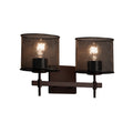 Justice Design Group Wire Mesh Union 2 Light Dark Bronze Bath Bar Wire Mesh Oval Shade