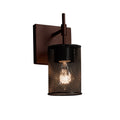 Justice Design Group Wire Mesh Union 1 Light Dark Bronze Wall Sconce Wire Mesh Cylinder Flat Rim Shade