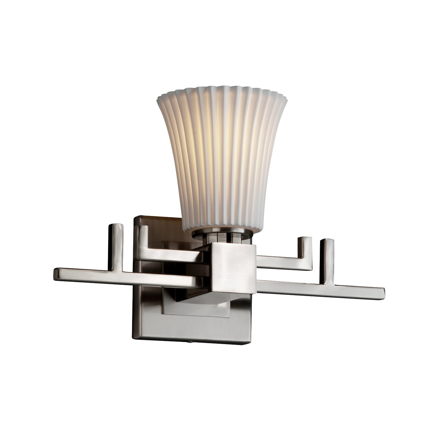 Justice Design Limoges Aero Brushed Nickel Wall Sconce Silver