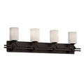 Justice Design Group Limoges Argyle 4 Light Dark Bronze Bath Bar Sawtooth Cylinder Flat Rim Shade