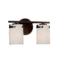 Justice Design Group Limoges Atlas 2 Light Dark Bronze Bath Bar Banana Leaf Cylinder Flat Rim Shade