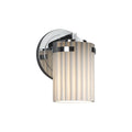 Justice Design Group Limoges Atlas 1 Light Polished Chrome Wall Sconce Pleats Cylinder Flat Rim Shade