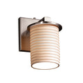Justice Design Limoges Dakota Brushed Nickel Wall Sconce Sawtooth Cylinder With Flat Rim Shade Silver