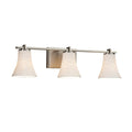 Justice Design Group Limoges Era 3 Light Brushed Nickel Bath Bar Waves Round Flared Shade Silver