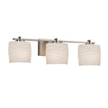 Justice Design Group Limoges Era 3 Light Brushed Nickel Bath Bar Waves Oval Shade