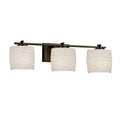 Justice Design Group Limoges Era 3 Light Dark Bronze Bath Bar Waves Oval Shade