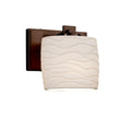 Justice Design Limoges Era 1 Light Dark Bronze Ada Wall Sconce Waves Oval Shade