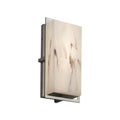 Justice Design Group Lumenaria Avalon Brushed Nickel Ada Led Small Outdoor Wall Sconce Faux Alabaster Shade
