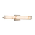 Justice Design Group Lumenaria Edge Brushed Nickel Ada Wall Bath Bar Faux Alabaster Shade