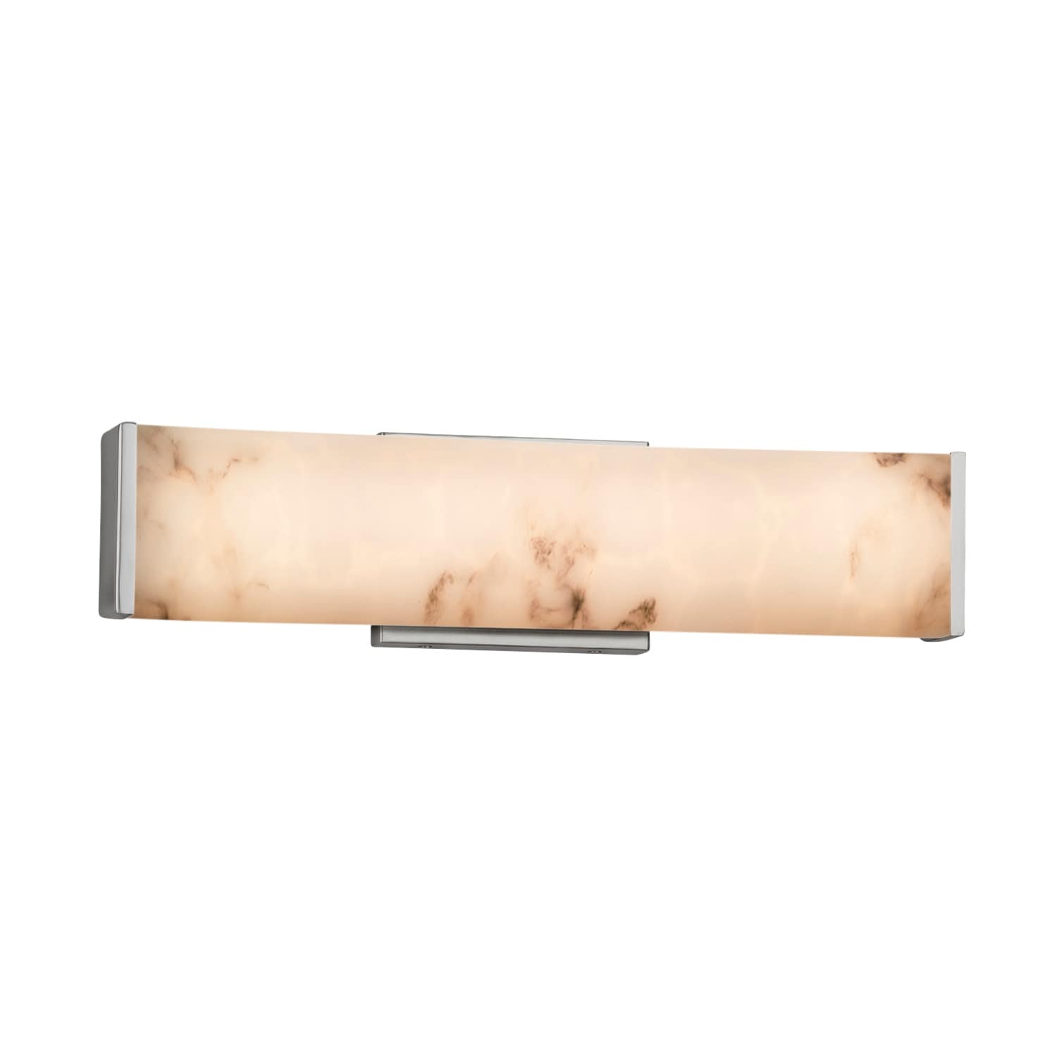Justice Design Group Lumenaria Latitude 19 Inch Brushed Nickel Led Wall Bath Bar Faux Alabaster Shade Silver