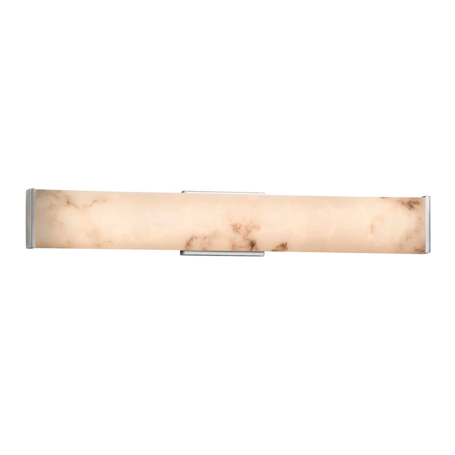 Justice Design Group Lumenaria Latitude 29 Inch Brushed Nickel Led Wall Bath Bar Faux Alabaster Shade Silver