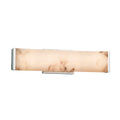 Justice Design Group Lumenaria Latitude 19 Inch Polished Chrome Wall Bath Bar Faux Alabaster Shade Silver