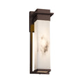 Justice Design Group Lumenaria Pacific Dark Bronze Outdoor Large Wall Sconce Faux Alabaster Shade