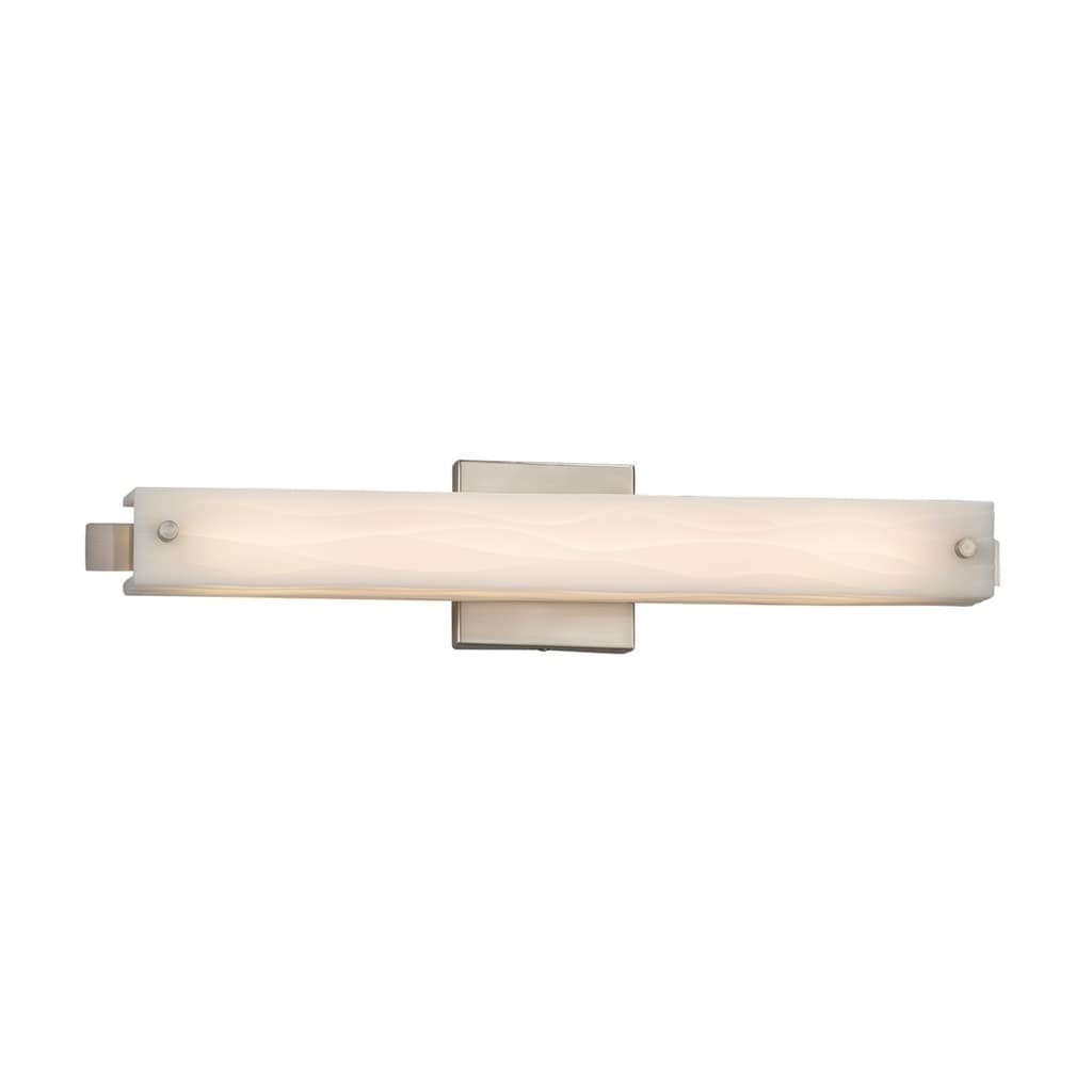 Justice Design Group Porcelina Edge 23 Inch Brushed Nickel Ada Led Wall Bath Bar Waves Shade