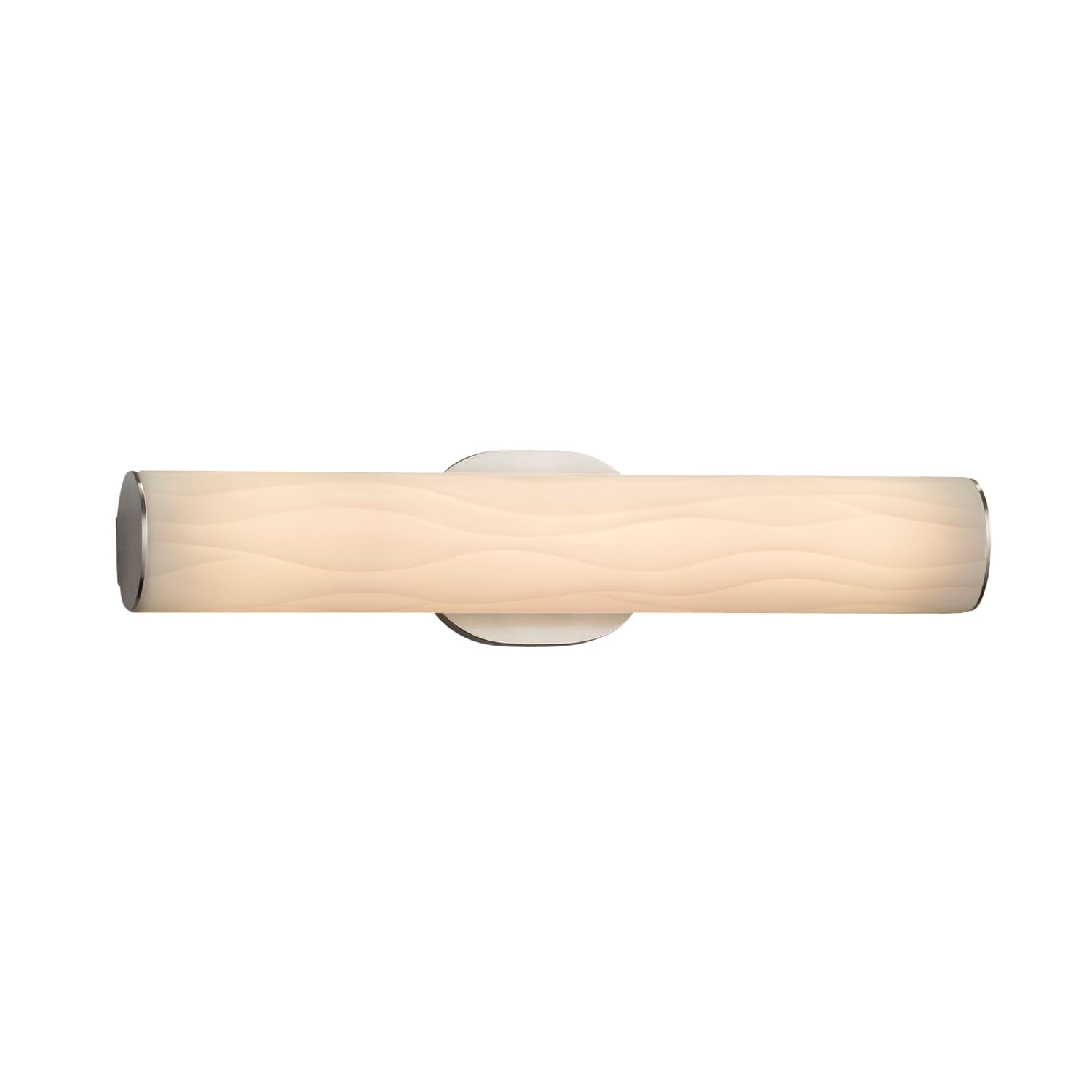 Justice Design Group Porcelina Eliptical 20 Inch Brushed Nickel Ada Led Wall Bath Bar Waves Shade