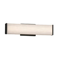 Justice Design Group Porcelina Latitude 19 Inch Matte Black Ada Led Wall Bath Bar Waves Shade