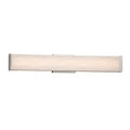 Justice Design Group Porcelina Latitude 29 Inch Brushed Nickel Ada Led Wall Bath Bar Waves Shade Silver