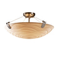 Justice Design Porcelina U Clips Brushed Nickel 6 Light Semi Flush Silver