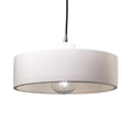 Justice Design Radiance Polished Chrome Dish Ceramic Pendant With Black Cord Incandescent