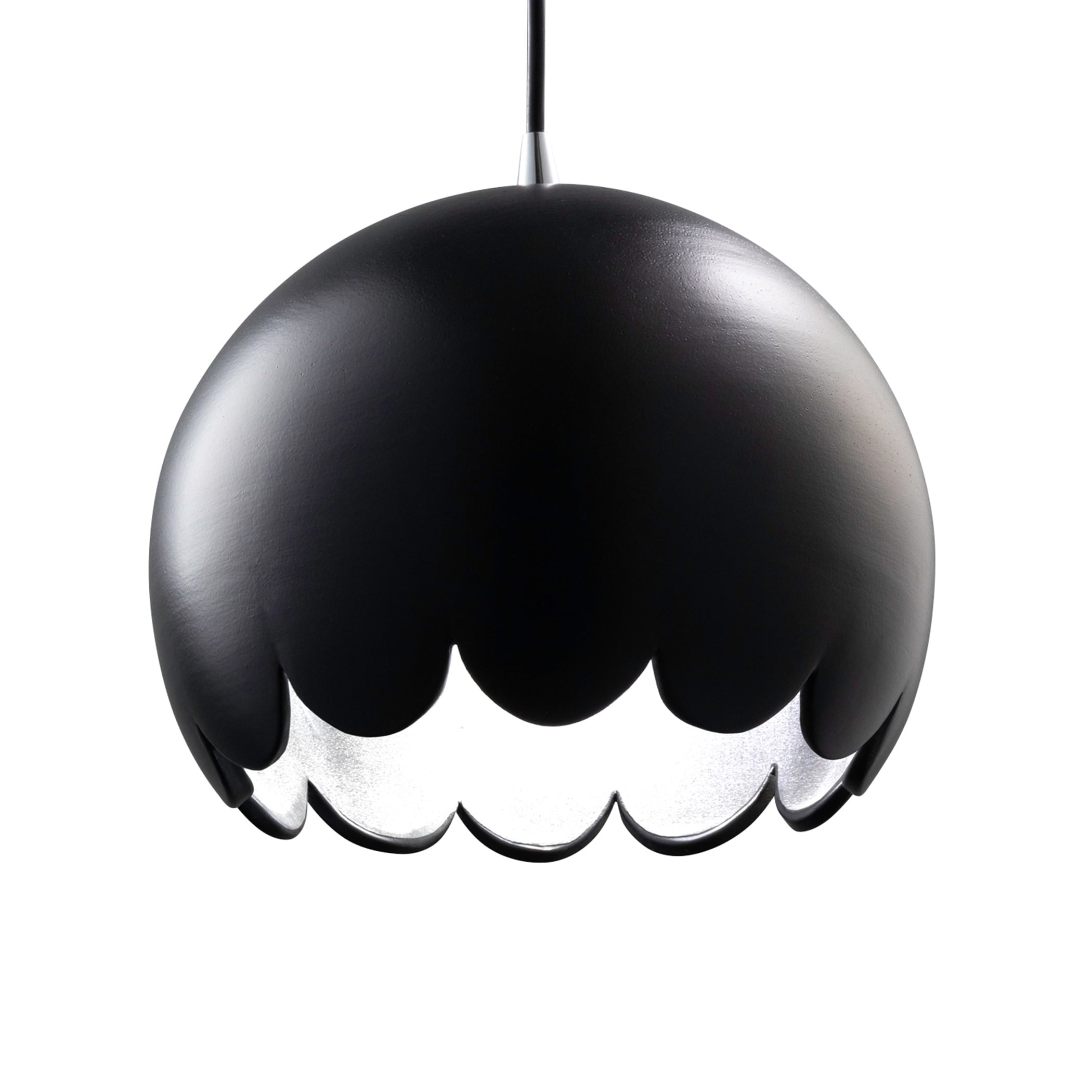 Justice Design Radiance Polished Chrome Scallop Ceramic Pendant
